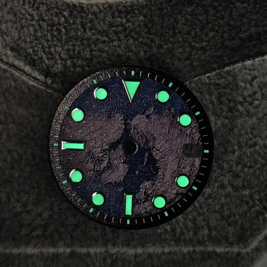 28.5mm Earth Surface with Green Luminous Calendar Window Watch Dial for NH35