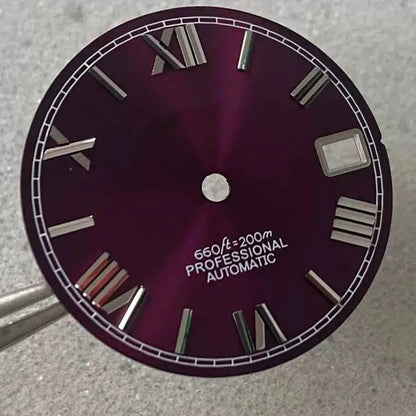 28.5mm NH35 Dial S Logo Dial Roman Numerals Dial For NH35/NH36 Vertical Lines
