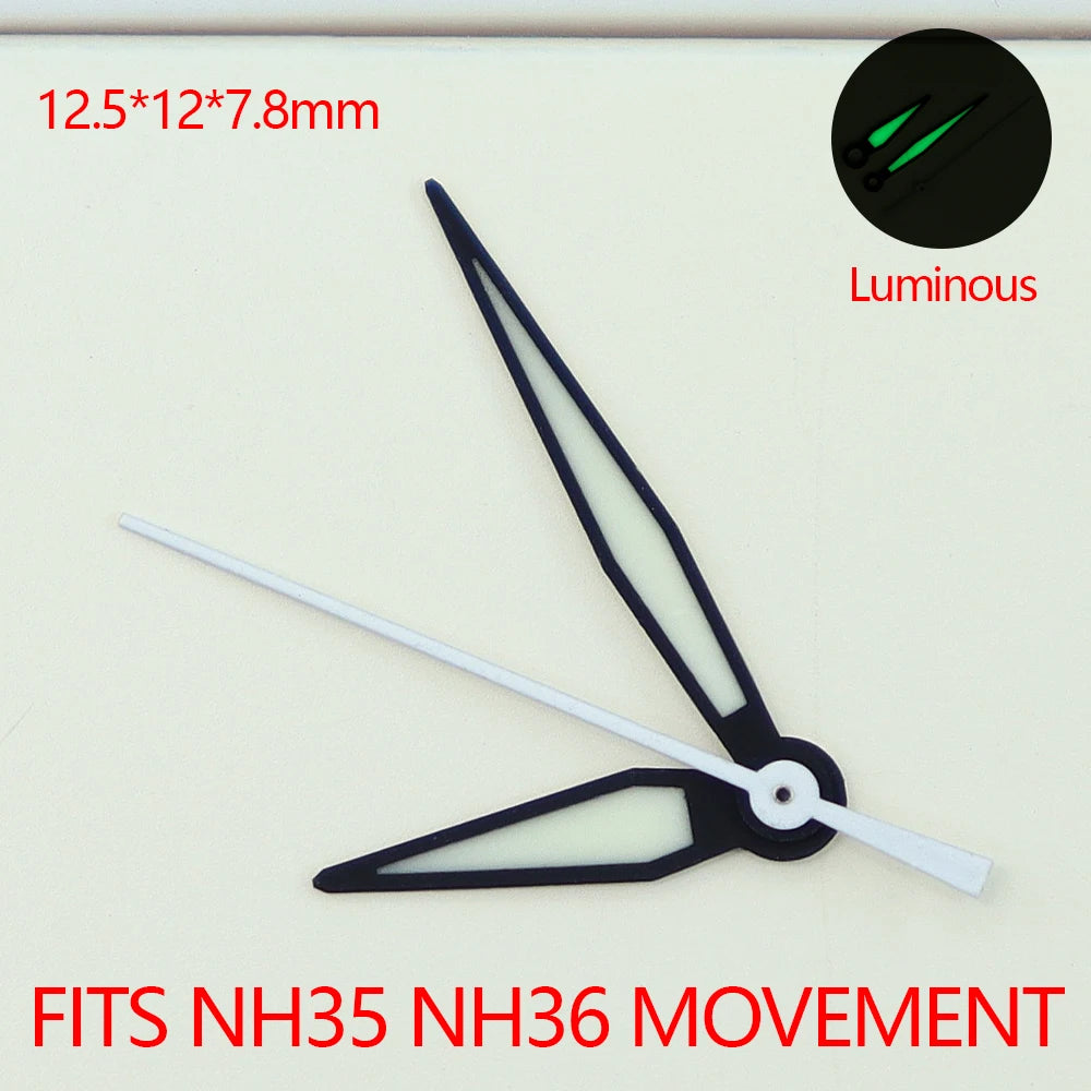 NH36 Watch Hands with C3 Green Bright Luminous Hand For NH35 NH36 Movement