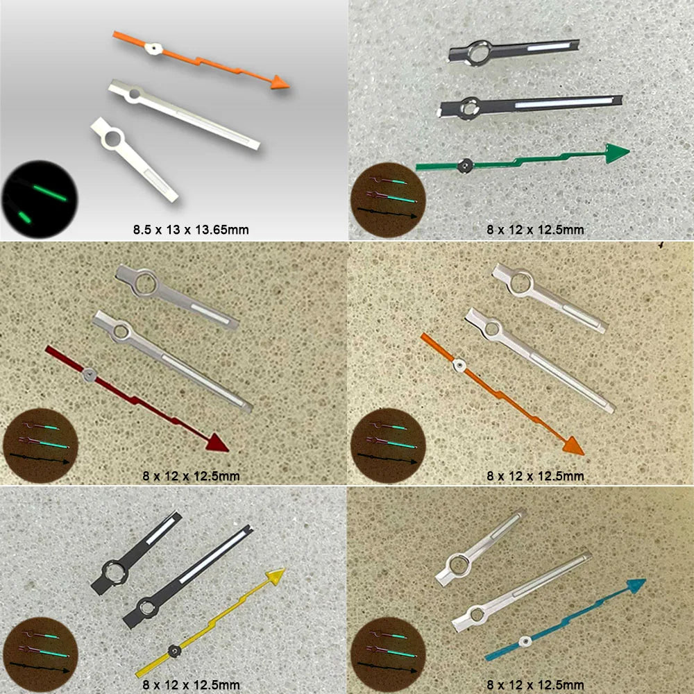 Green Luminous Watch Hands 3Pins for Mingzhu DG 2813 3804 Miyoda 8215 821A