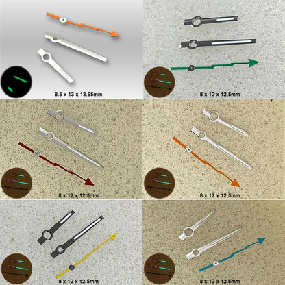Green Luminous Watch Hands 3Pins for Mingzhu DG 2813 3804 Miyoda 8215 821A