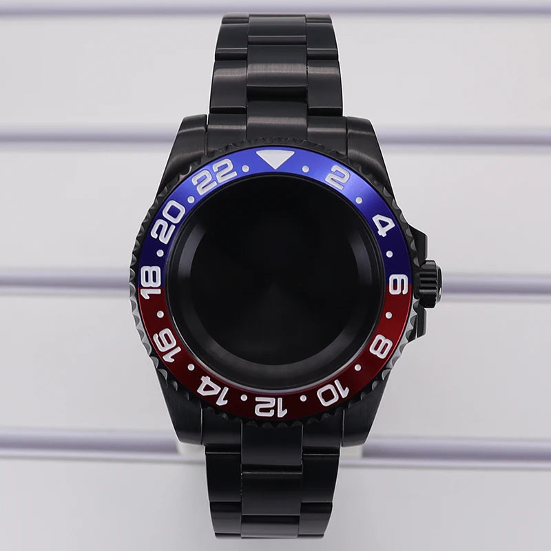 40mm Watch Case PVD Strap Sapphire For NH35 NH36 NH34 ETA 2824 8215 GMT SUB
