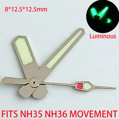 Watch Accessories Pointer NH 35 NH36 Hands Green/Blue Super Luminous Suitable For NH 35 NH36 Movement
