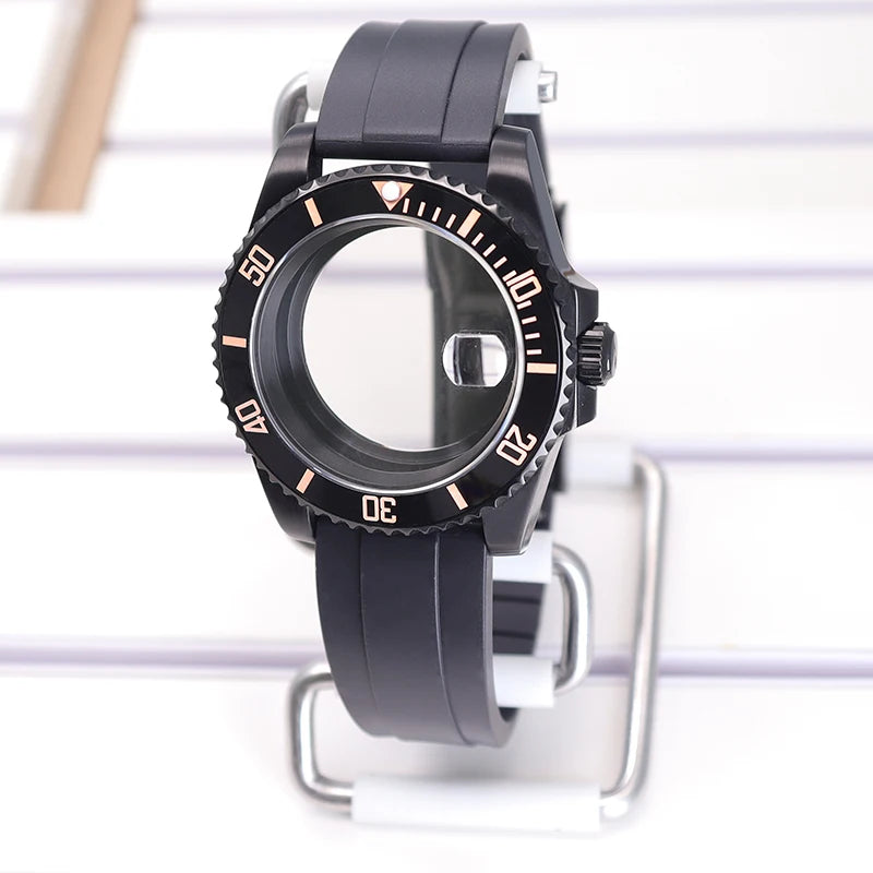 40mm SUB Diving Watch Case Strap For NH35 NH36 NH34 8215 Eta 2824 28.5mm Dial
