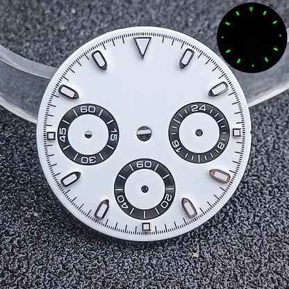 29.5mm C3 Green Luminous Timer Multicolor Watch Dial Suitable For VK63 Movement