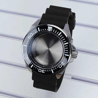 Diving Case 43mm Watch Case Sapphire Glass For Mod Samurai NH35 NH36 NH38 NH34