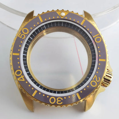 Plane Sapphire Glass Ceramic Bezel Stainless Steel Watch Case Fit NH 35 NH36 Movement High End Waterproof Watch Case