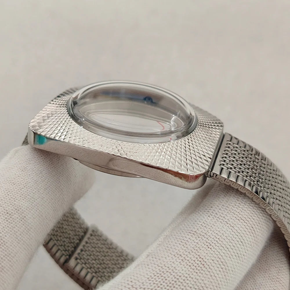 36.5mm Watch Case+Watch Strap Polished Bird's Nest Design for NH35/NH36/7S