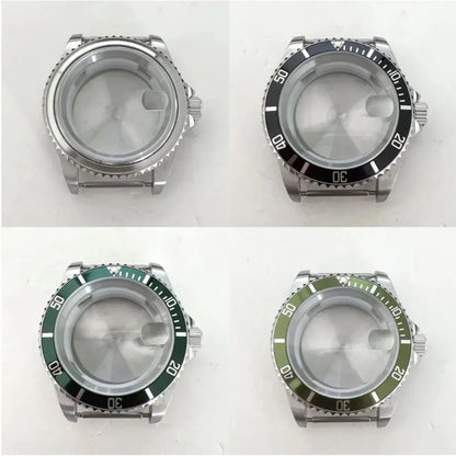 40MM Stainless Watch Case Aluminum Bezel Sapphire for 8215/8200/8205/2813/3804