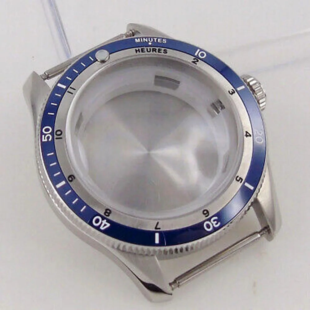 40mm Double Bow Sapphire Glass Watch Case Fit NH34 NH35 NH36 2824 Ceramic Bezel