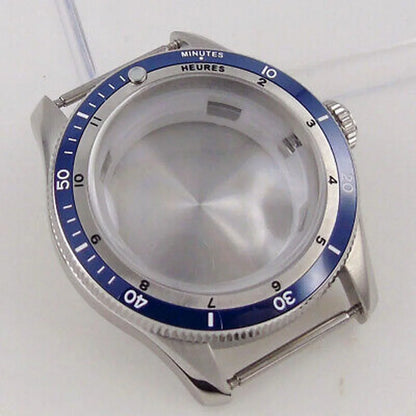 40mm Double Bow Sapphire Glass Watch Case Fit NH34 NH35 NH36 2824 Ceramic Bezel