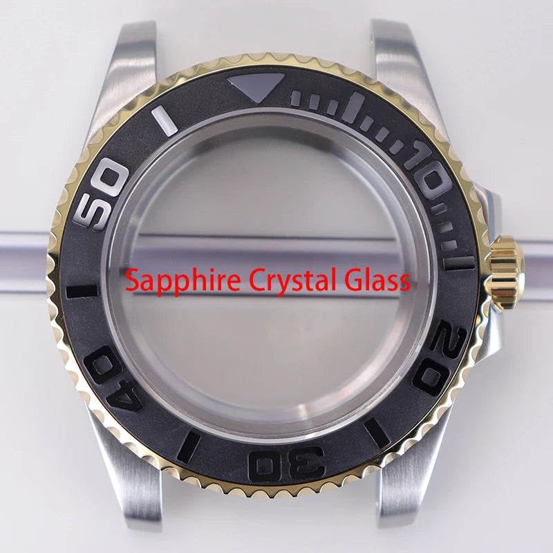 40mm Watch Case Sapphire Glass For NH35 NH36 34 8215 2824 PT5000 Fit 28.5mm Dial