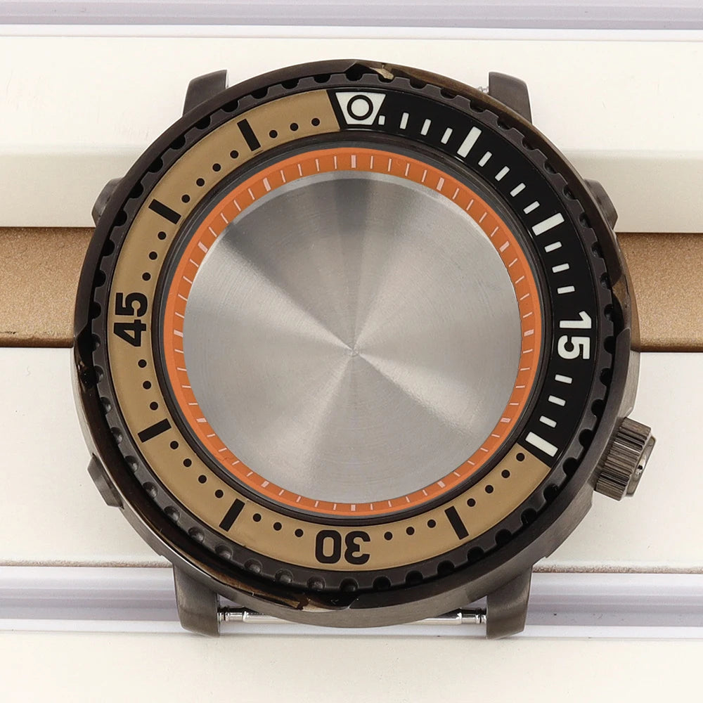 43mm Watch Case For NH34 NH35 NH36 NH38 Tuna Sapphire Crystal Luminous Bezel