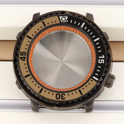 43mm Watch Case For NH34 NH35 NH36 NH38 Tuna Sapphire Crystal Luminous Bezel