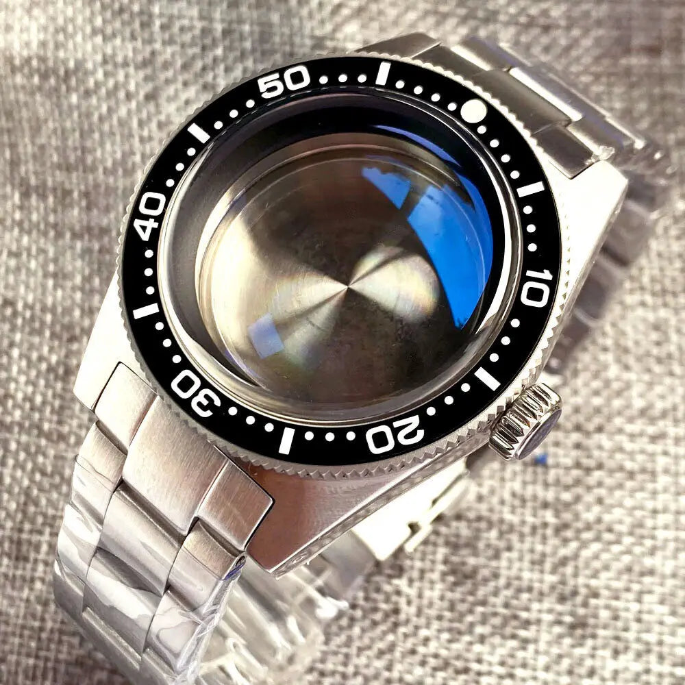 40mm Sapphire Glass Watch Case Fit NH34 NH35 NH36 ETA 2824 300M Water Resistance
