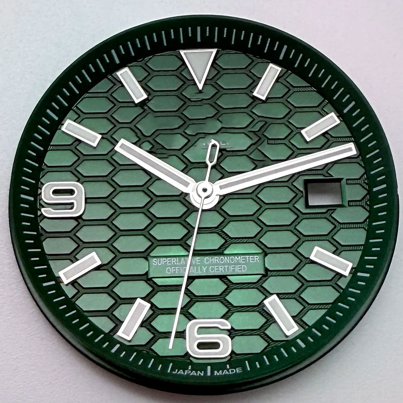 39.5mm Land-Dwellwe Steel Watch Case+Strap Sapphire Glass 33.8mm Dial Fit NH35