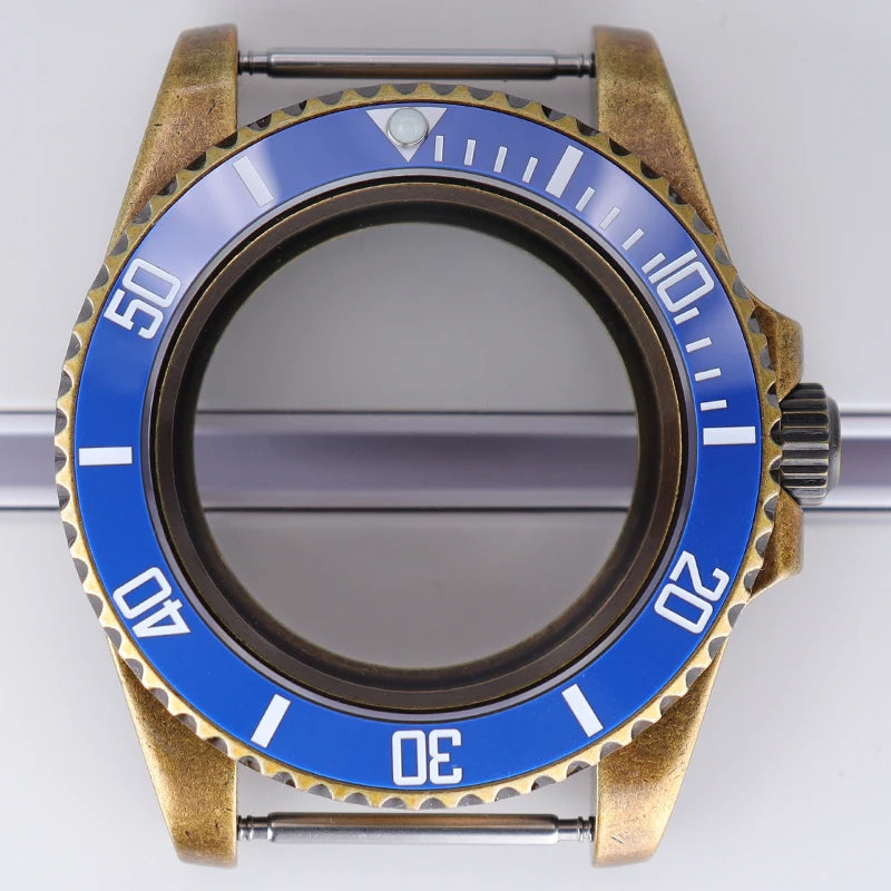 40mm Bronze SUB Watch Case Bezel For NH35/36 GMT NH34/38 4R36 Sapphire Crystal