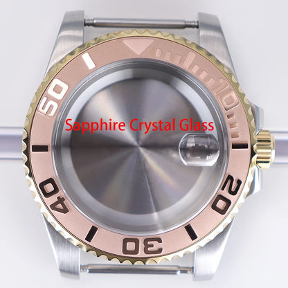 40mm Watch Case Sapphire Glass For NH35 NH36 34 8215 2824 PT5000 Fit 28.5mm Dial