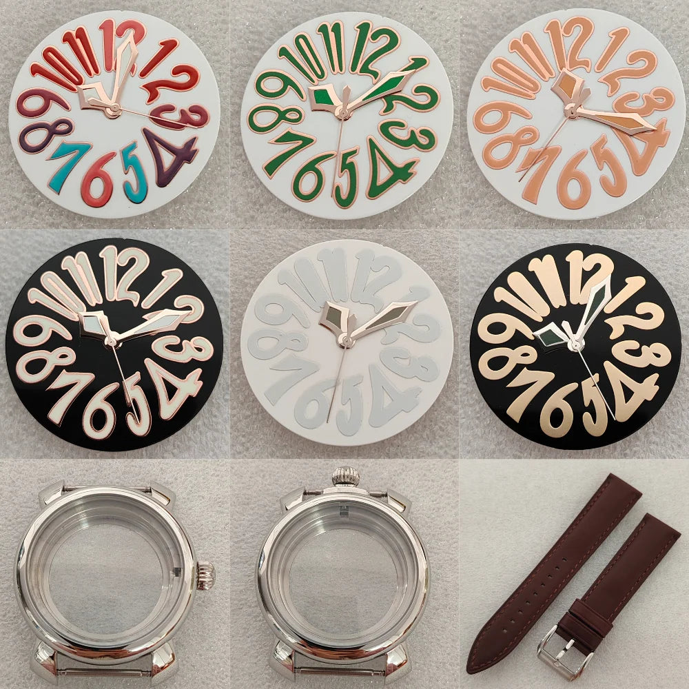 33.2mm Enamel Literal Dial 40mm Steel Watch Case and Strap Set for NH35 / NH36