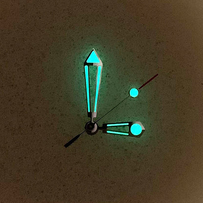 Silver Trim Green Luminous 3 Hands Watch Hands Set for NH70/NH34/4R/7S Movement