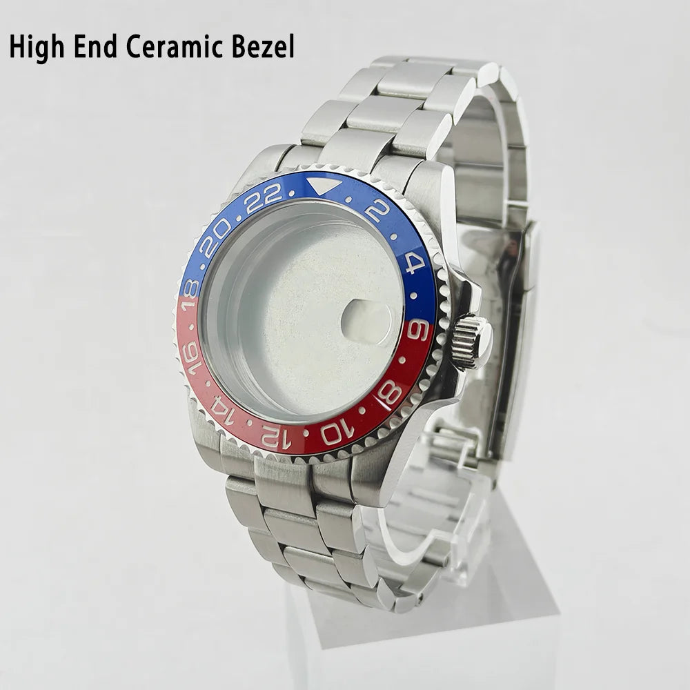 40mm Watch Case Ceramic Bezel SUB Bidirectional Rotating Bezel For NH34 GMT
