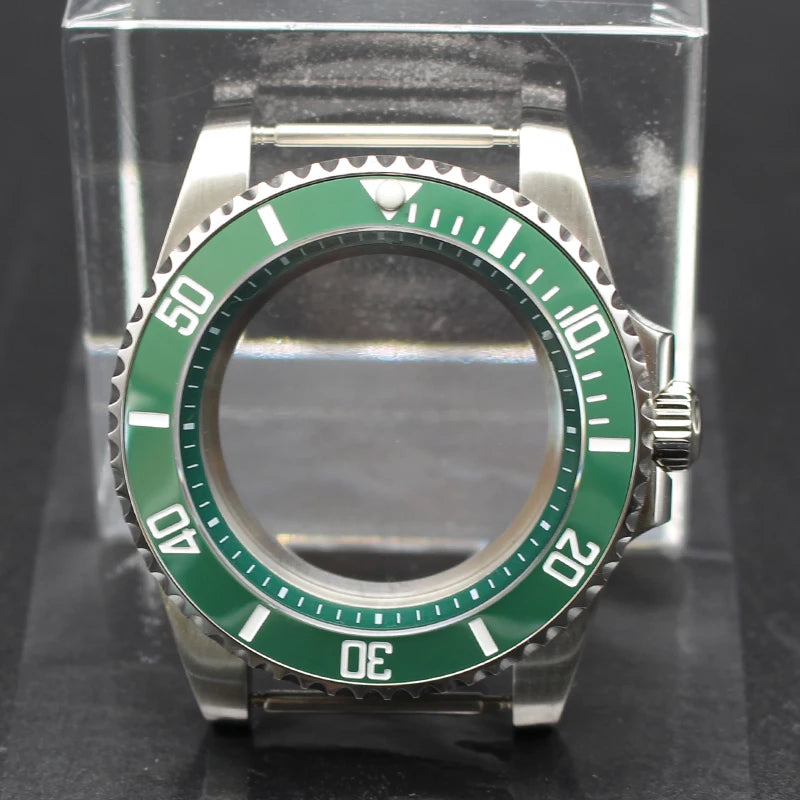 40mm Diver Watch Cases Ceramic Bezel Sapphire Glass For Sub NH35 NH36 NH34 NH38