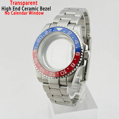 40mm Watch Case Ceramic Bezel SUB Bidirectional Rotating Bezel For NH34 GMT