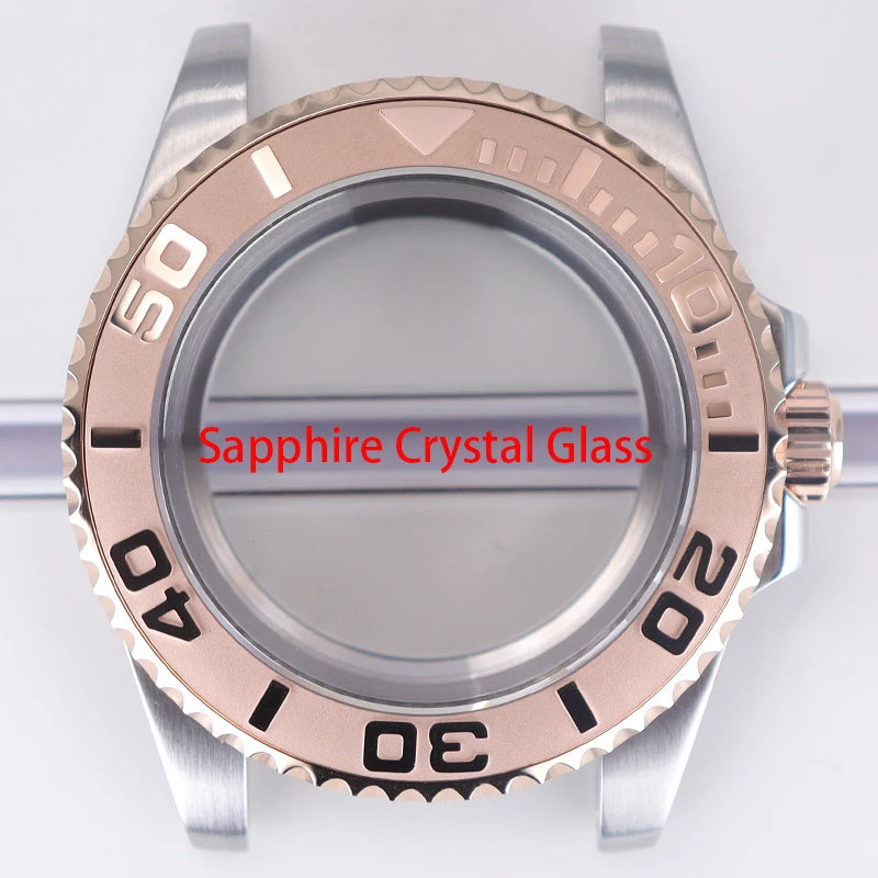40mm Watch Case Sapphire For NH34/35/36 Eta2824 PT5000 Miyota8215 8205 YACHT