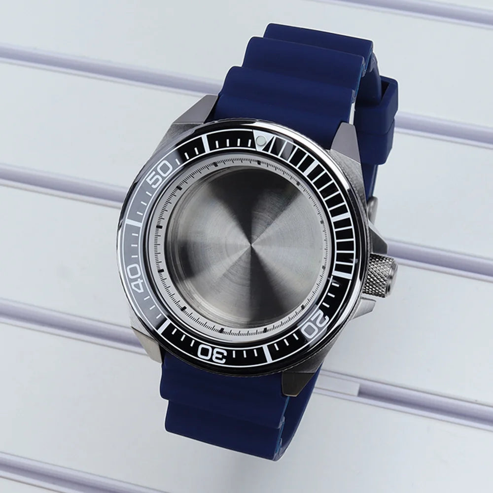 Diving Case 43mm Watch Case Sapphire Glass For Mod Samurai NH35 NH36 NH38 NH34