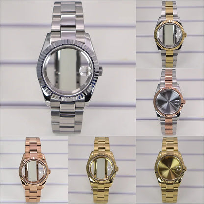 36/39mm Watch Cases Set Sapphire Glass For NH35 NH36 NH34 NH70 8215 Datejust