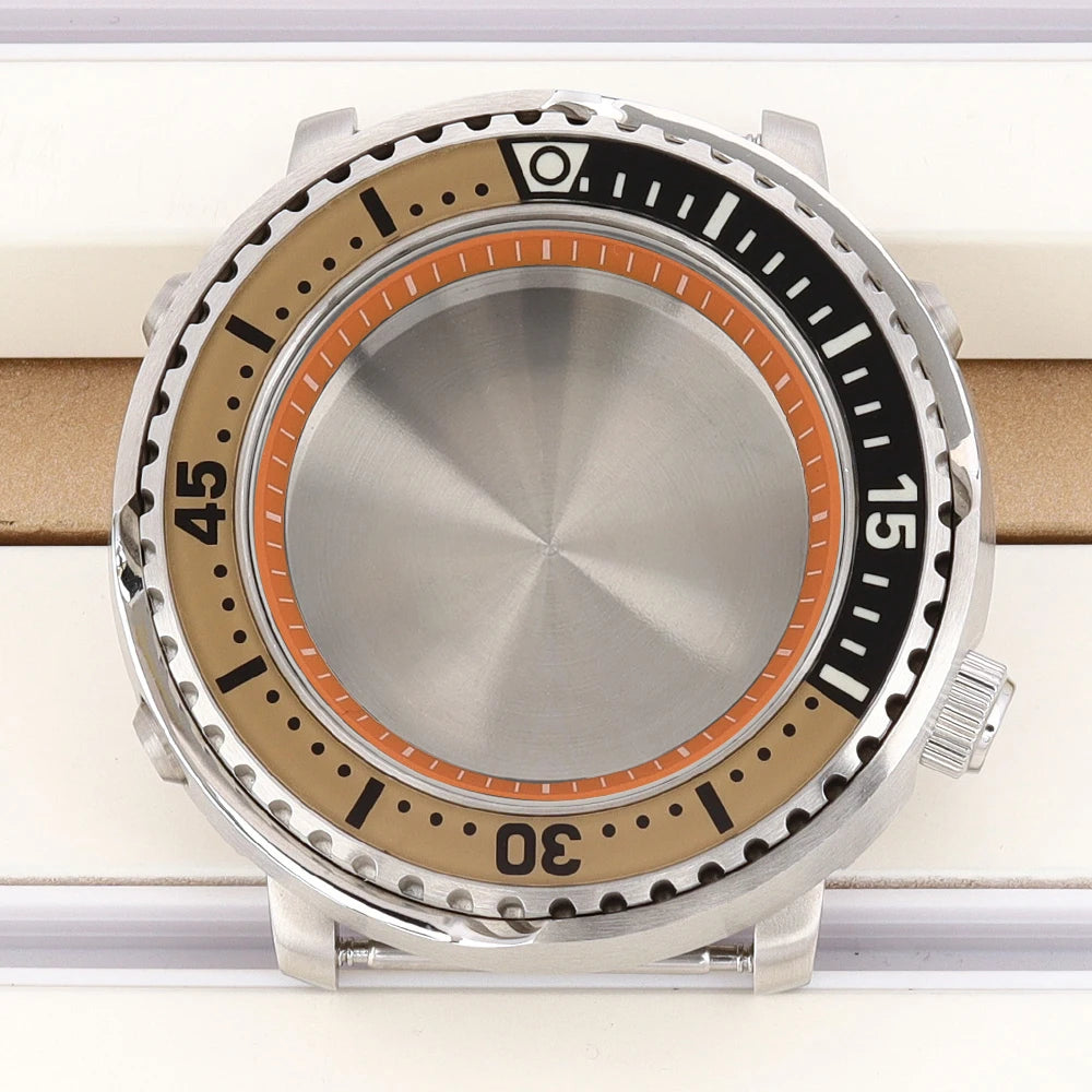 43mm Watch Case For NH34 NH35 NH36 NH38 Tuna Sapphire Crystal Luminous Bezel