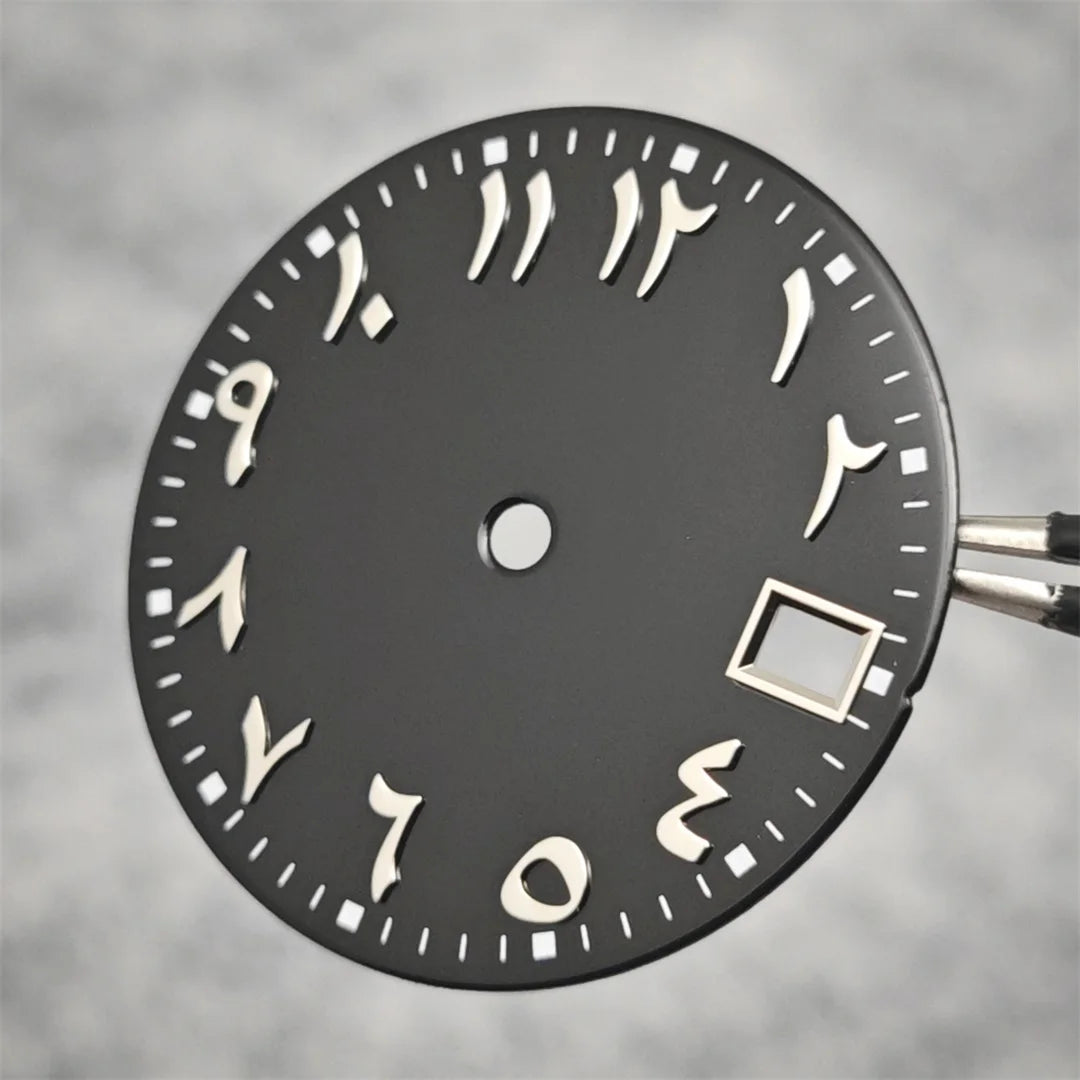 28.5mm Watch Dial Arabic Numeral with Single Calendar for NH70 / NH35 / NH36
