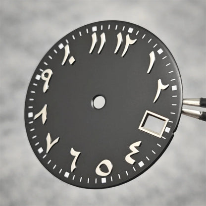 28.5mm Watch Dial Arabic Numeral with Single Calendar for NH70 / NH35 / NH36