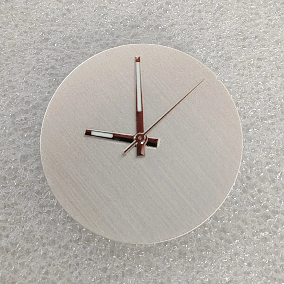 Solid Color No Date Vertical Striped Texture Watch dial with Hands for NH35/36