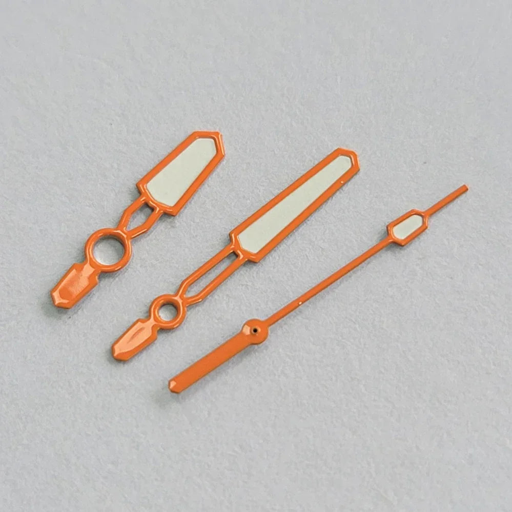 Candy Orange Modified Green Lume Watch Hands for Japanese NH35/NH36/4R Movement
