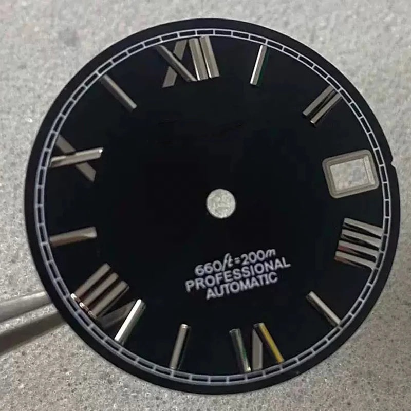 28.5mm NH35 Dial S Logo Dial Roman Numerals Dial For NH35/NH36 Vertical Lines