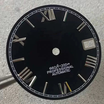 28.5mm NH35 Dial S Logo Dial Roman Numerals Dial For NH35/NH36 Vertical Lines