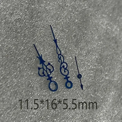 Blue Hollow Snowflake Watch Hands for ETA6497/6498 ST3600/ST3620 Series