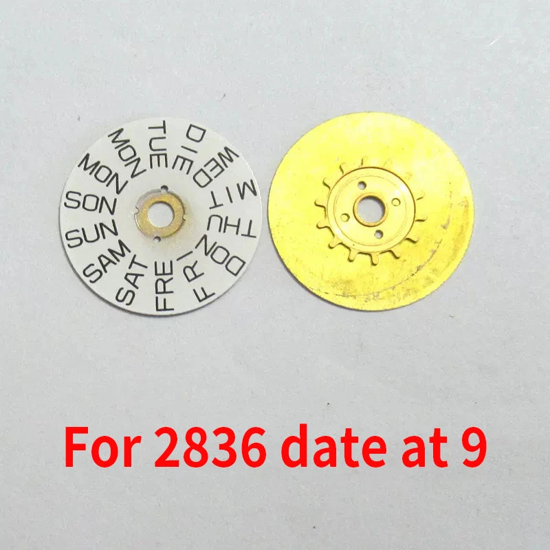 Set of 2/4 date wheel discs for ETA 2836-2 2836 watch movements, compatible with H3/H6 models.