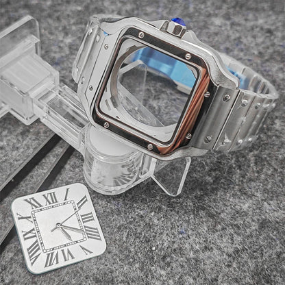 38mm 316L Stainless Steel Square Watch  Case Set for NH36 4R36 Movement