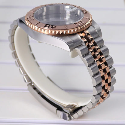 40mm Watch Case Sapphire For Nh35/36 Eta2824 8215 120 Clicks Bezel YACHT MASTER