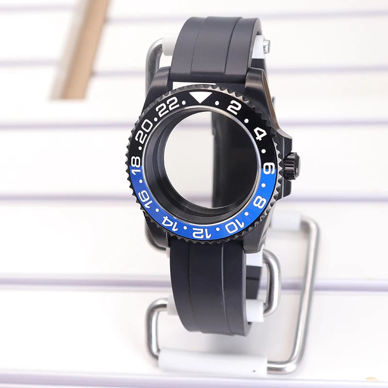 40mm Watch Case PVD Strap Sapphire For NH35 NH36 NH34 ETA 2824 8215 GMT SUB