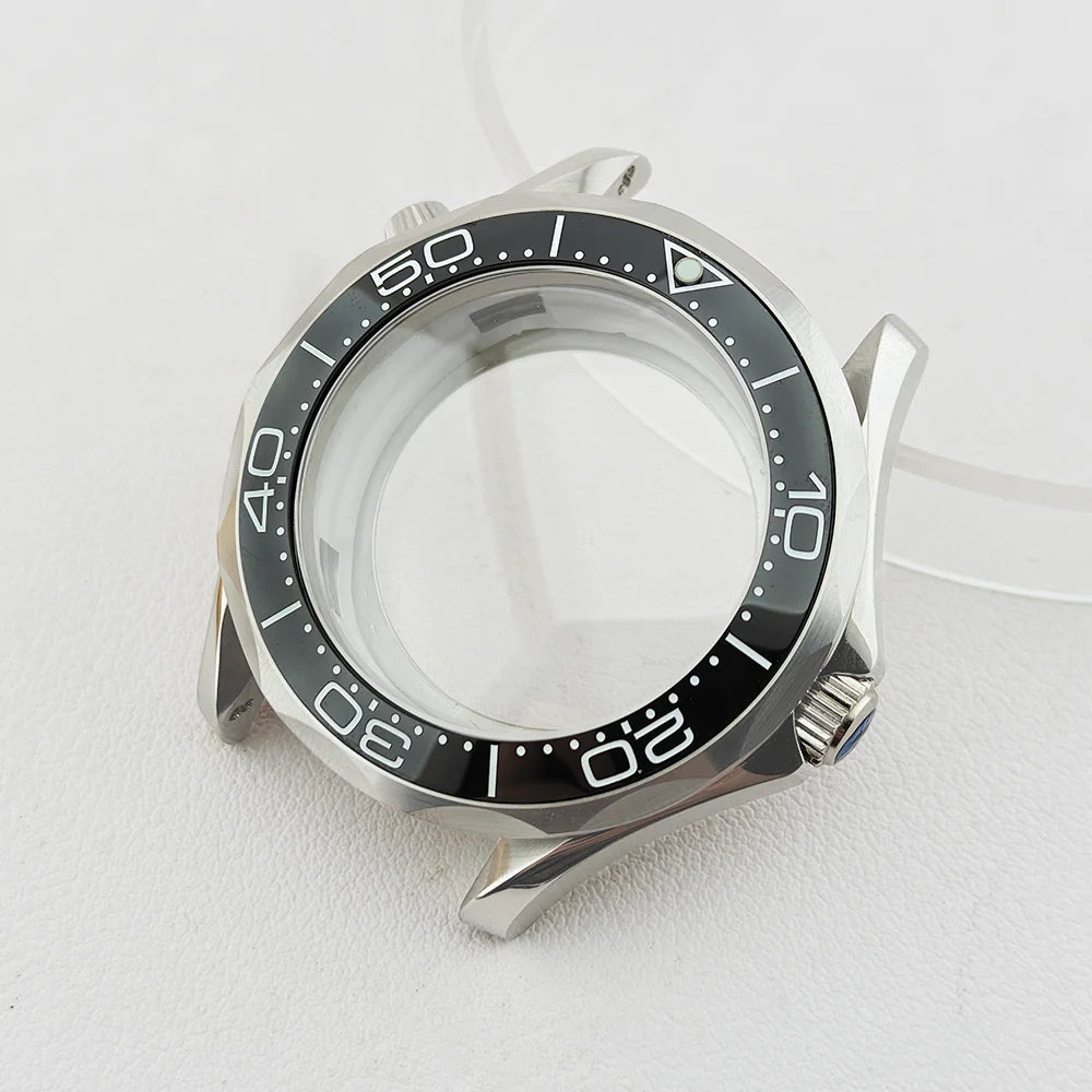 42MM Diving Watch Case Sapphire Glass Unidirectional Rotating Bezel For NH35