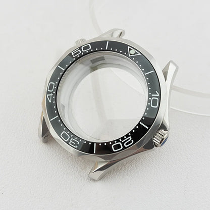 42MM Diving Watch Case Sapphire Glass Unidirectional Rotating Bezel For NH35