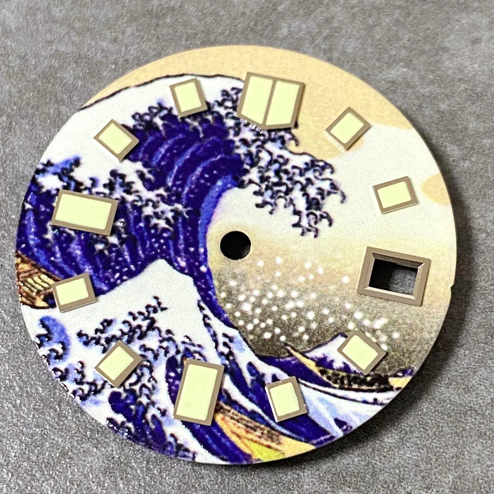 Kagawana 29mm full luminous watch dial for NH35 NH36 DIY, 3/3.8/4 clock feet, sleek no-logo design
