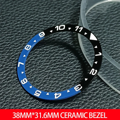 Flat Ceramic Bezel Insert 38mm*31.6mm Replacement Watch Parts accessories Luminous