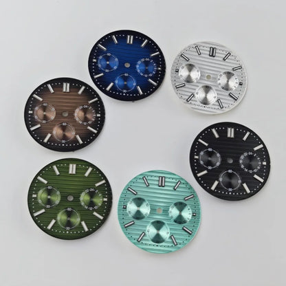 Watch Case Set 30mm Green Luminous Watch Dial Multi Functional Timing for VK63
