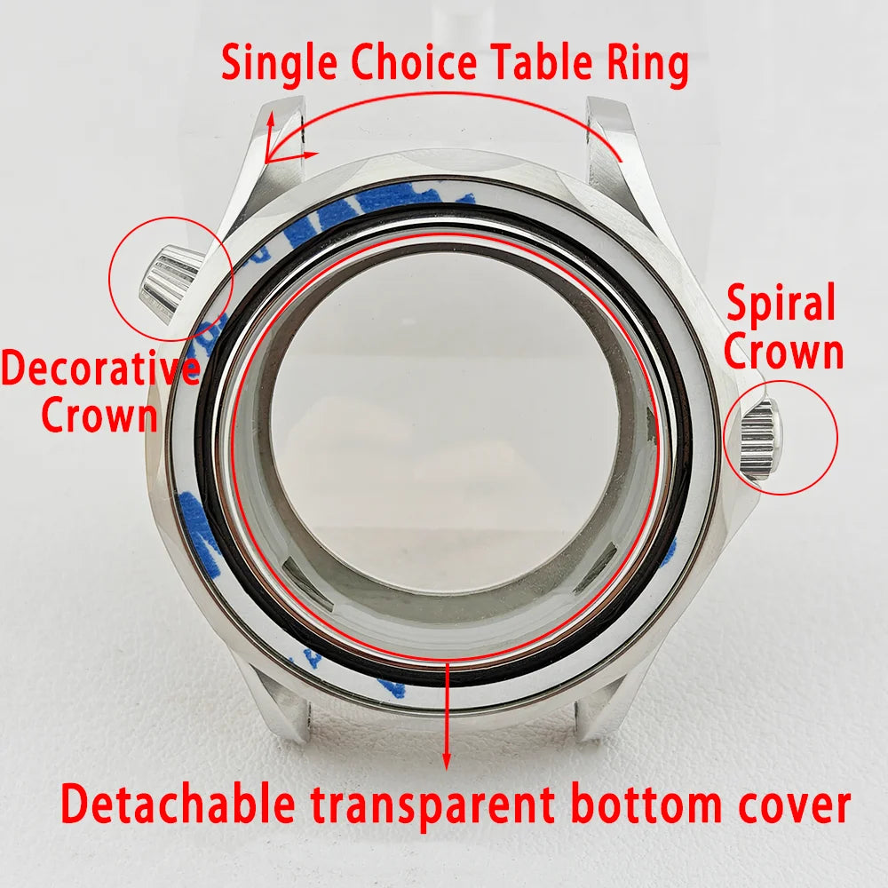 42MM Diving Watch Case Sapphire Glass Unidirectional Rotating Bezel For NH35