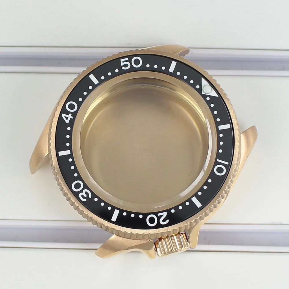Rose Gold 38mm Watch Case Sapphire Glass Ceramic Bezel For NH35 NH36 4R36 NH35