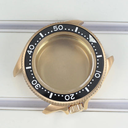 Rose Gold 38mm Watch Case Sapphire Glass Ceramic Bezel For NH35 NH36 4R36 NH35